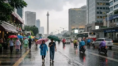 Jakarta Diguyur Hujan Ringan