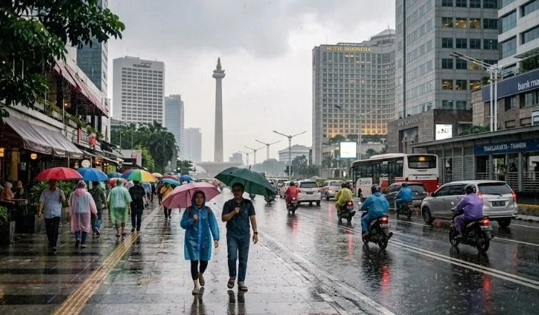 Jakarta Diguyur Hujan Ringan